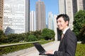 Japanese businessman with computerÃ£â¬â¬